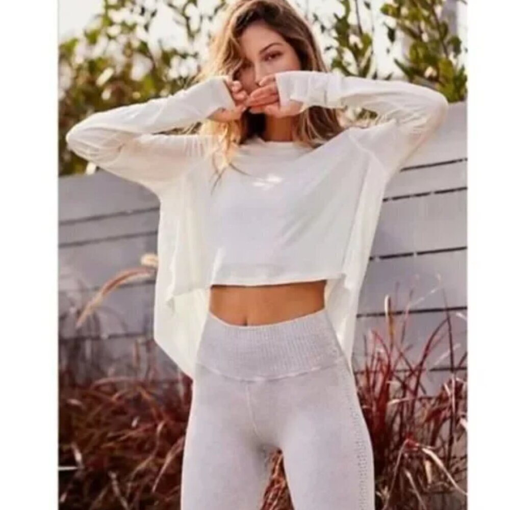 Free People Good Karma Biker Shorts Bike Athletic Short Grey Ice Size XS / S